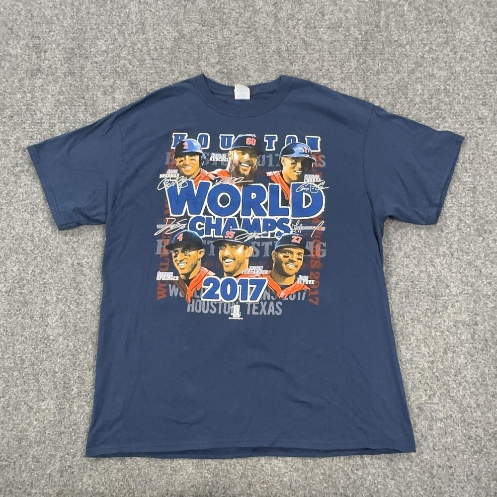 Houston Astros Shirt Mens XL Blue MLB Baseball 2017 World Champs Port & Company